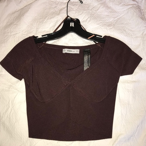 Zara Maroon crop top - Picture 2 of 4